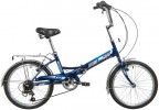 Велосипед 20' складной NOVATRACK TG 30 синий, 6 ск., багажник 20FTG306SV.BL20